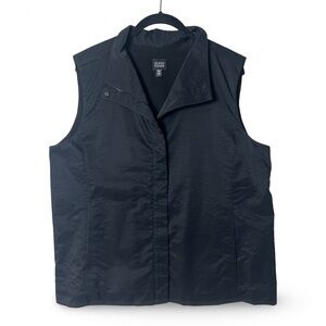 Eileen Fisher Women’s High‑Collar Fleece Lined Vest Black - Sz. L